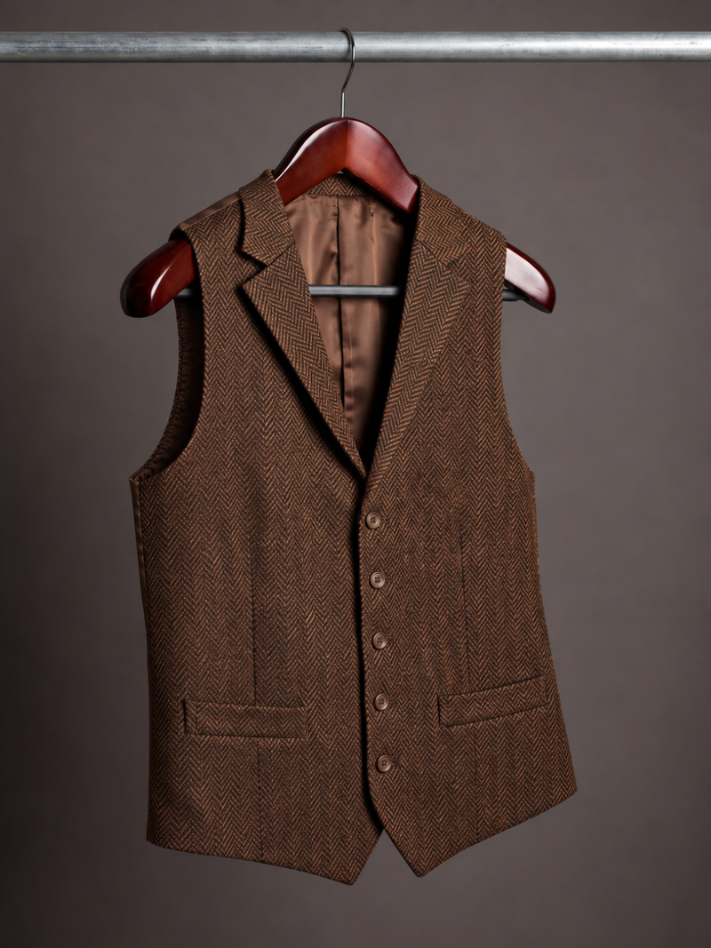 The Chestnut Herringbone Waistcoat