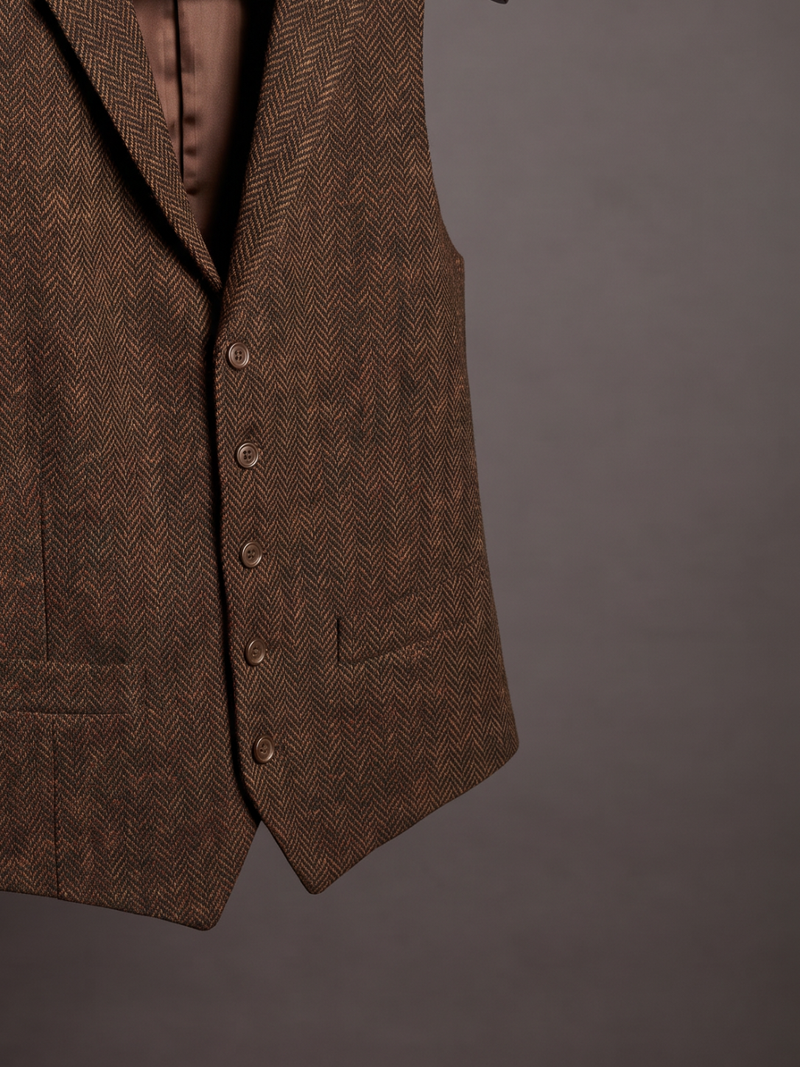 The Chestnut Herringbone Waistcoat