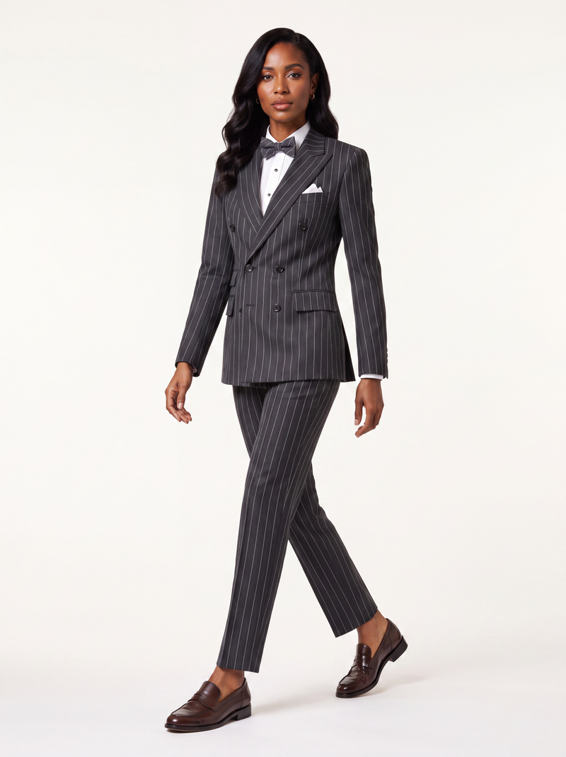 The Midnight Regent Pinstripe Suit — Women's