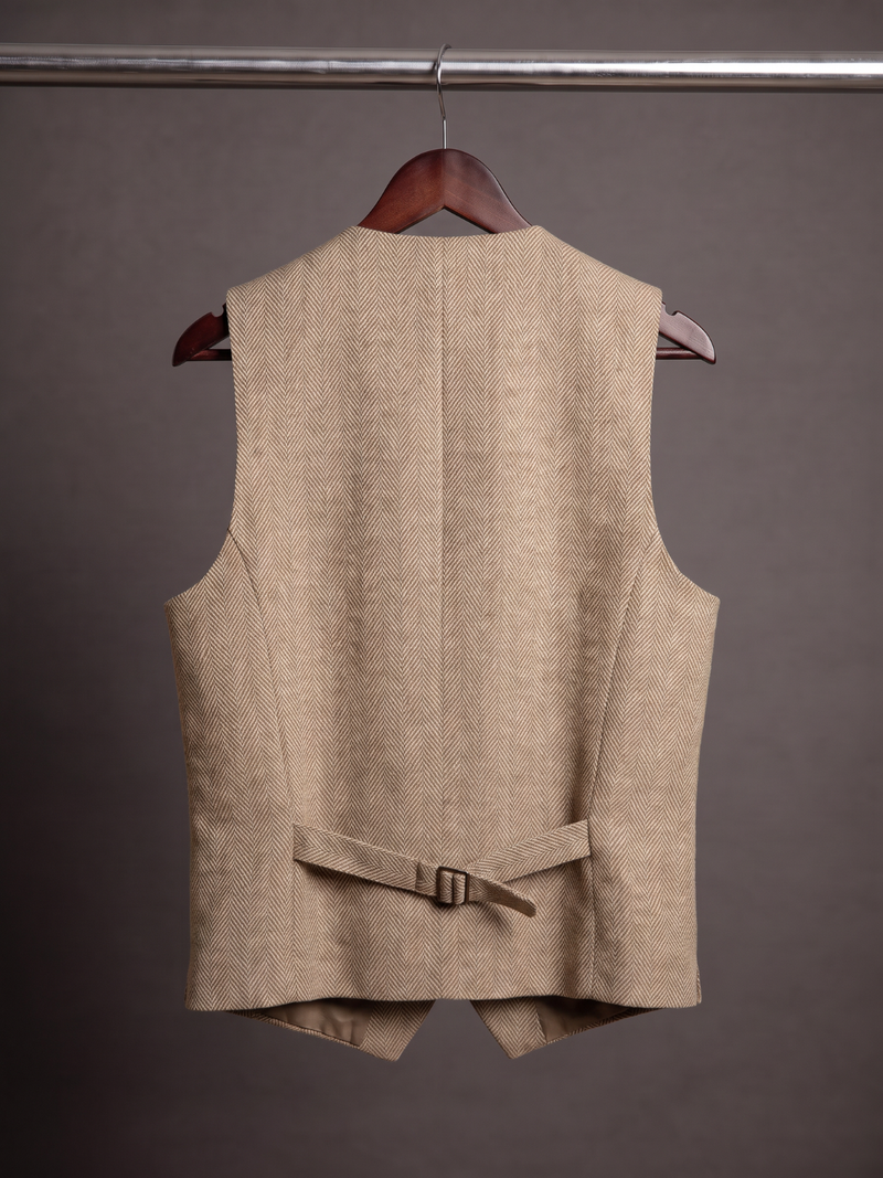 The Camel Herringbone Waistcoat
