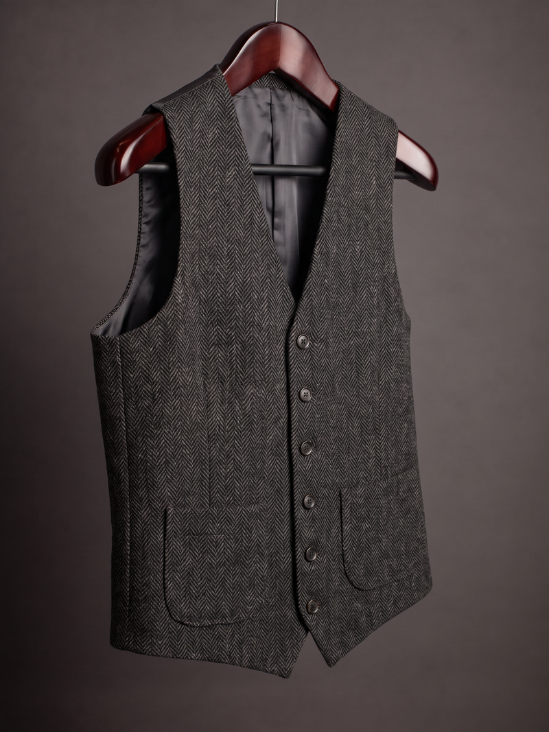 The Charcoal Herringbone Waistcoat