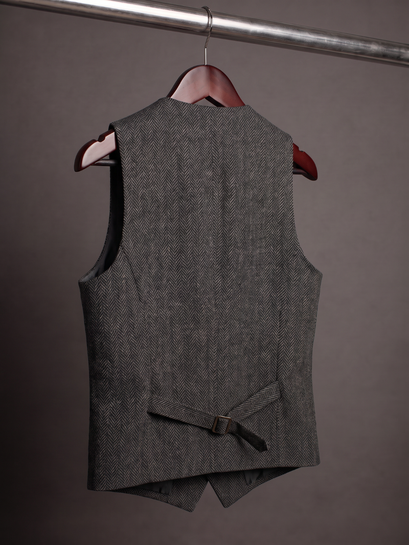 The Charcoal Herringbone Waistcoat