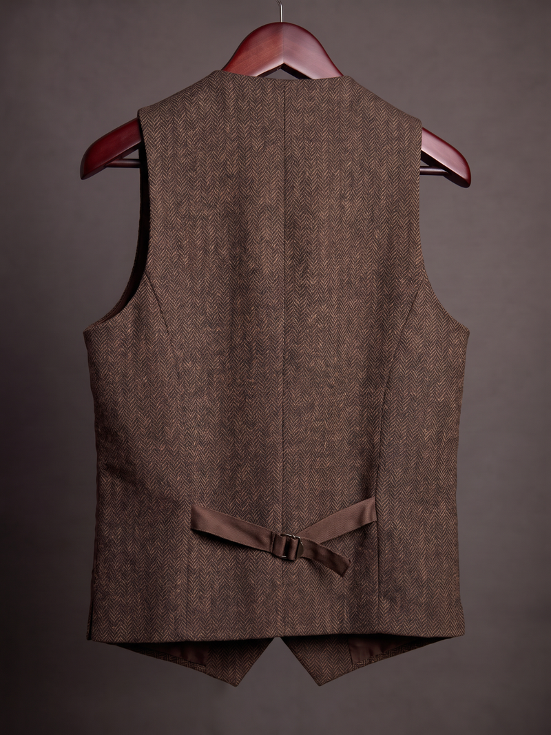 The Espresso Herringbone Waistcoat