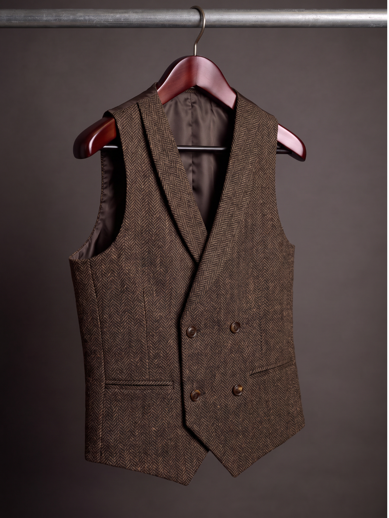 The Espresso Herringbone Waistcoat