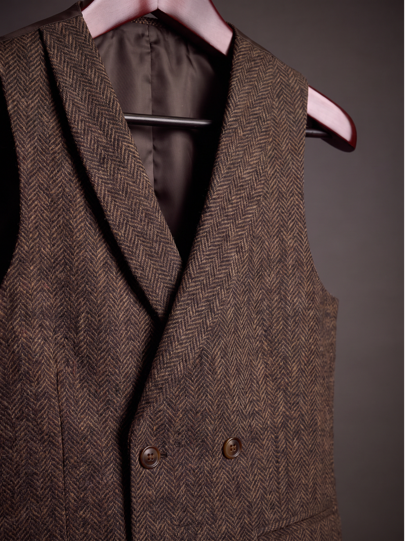 The Espresso Herringbone Waistcoat