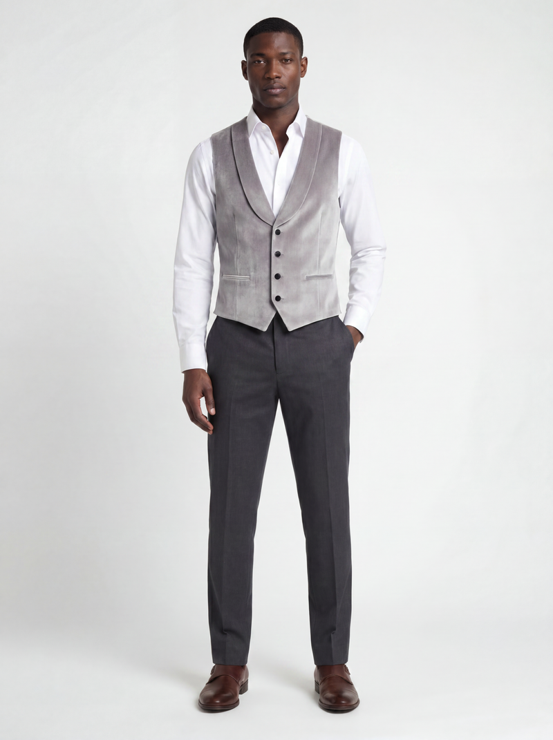 The Argent Velvet Vest