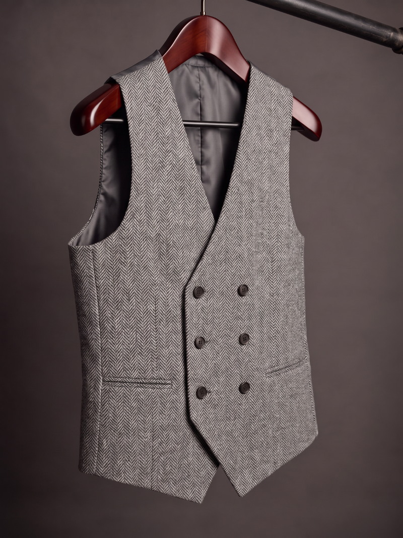 The Silver Herringbone Waistcoat