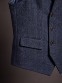 The Navy Herringbone Waistcoat