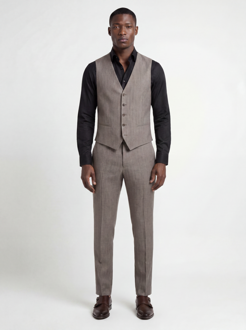 The Savile Taupe Vest