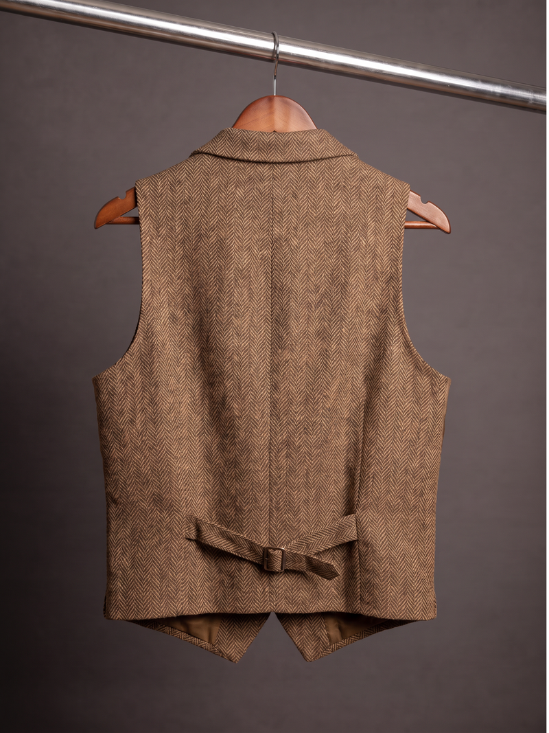 The Tobacco Herringbone Waistcoat