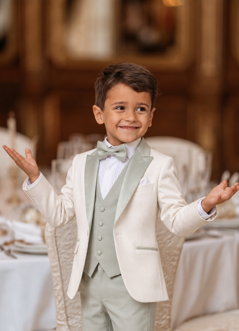 The Sage Wood Ivory Tuxedo — Little Gentleman/Ladies
